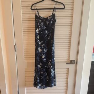 Reformation Navy Floral Maxi Dress